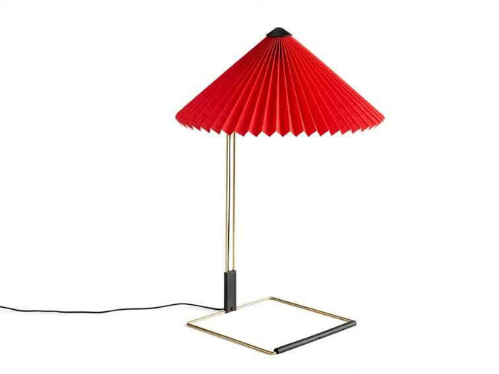 HAY - MATIN L BRIGHT RED - LED cotton and brass table lamp _ In Stock